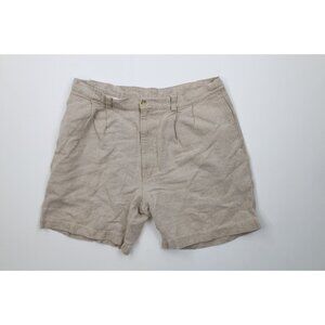 Vintage 90s American Eagle Outfitters Mens 38 Heavy Linen Chino Shorts Beige